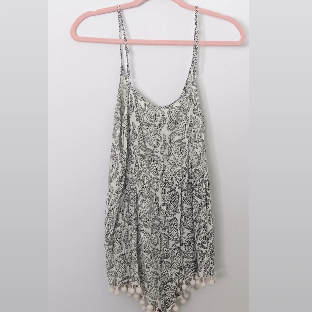 Elegant Black and White Paisley Jumpsuit